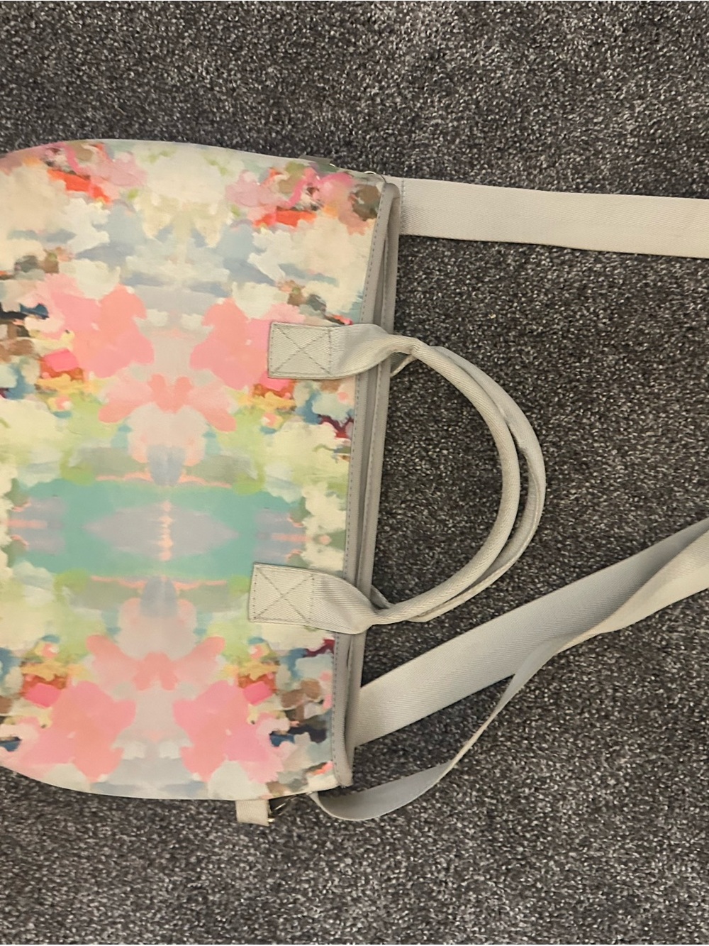 Prenelove Floral Watercolor Tote Bag in Pastel Pink & Mint